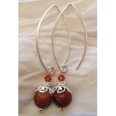 393 boucles d'oreilles agate botswana, anneaux argent sterling